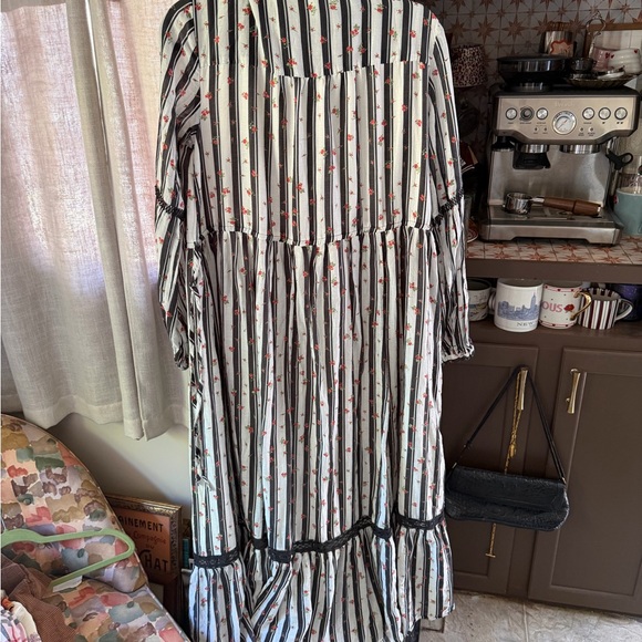 Anthropologie Black and White Striped Maxi Dress - Picture 11 of 12